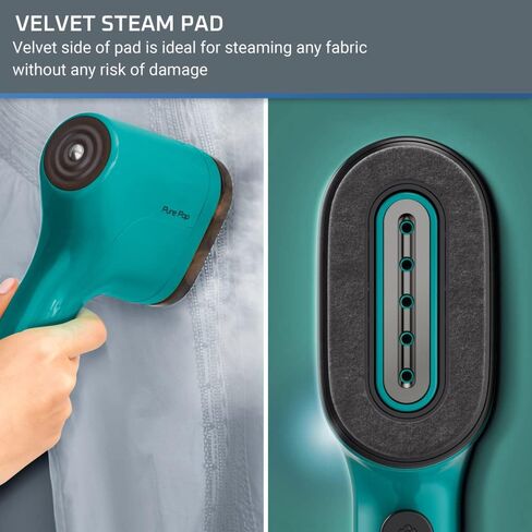 جهاز بخار محمول باليد من روينتا بيور بوب للملابس بوزن 1.5 رطل، تسخين 15 ثانية، سعة 2.3 أونصة 1150 واط محمول، كي، جهاز بخار للنسيج، جهاز بخار للملابس، أساسيات العطلات، يجب أن يكون للسفر أخضر DR2024 in Kuwait