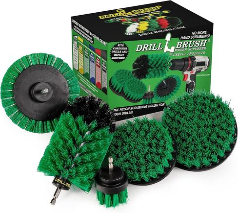 Drillbrush Multi-Surface Drill Brush Attachments Set for Car Interior, Bathroom, Flooring, Counters, Sinks, Siding, Garages, and More - Dishwasher Safe Drill Brush Car Detailing Kit Attachment Set in Kuwait
