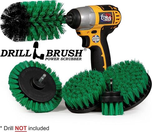 Drillbrush Multi-Surface Drill Brush Attachments Set for Car Interior, Bathroom, Flooring, Counters, Sinks, Siding, Garages, and More - Dishwasher Safe Drill Brush Car Detailing Kit Attachment Set in Kuwait