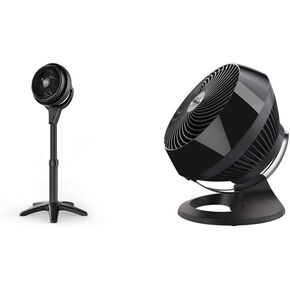 Vornado 602 Whole Room Air Circulator Pedestal Fan with 3 Speeds, Adjustable Height, Personal, Black & 460 Small Whole Room Air Circulator Fan with 3 Speeds, 460-Small, Black