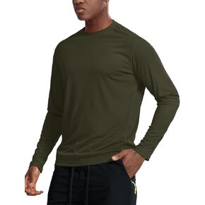 Moisture Wicking Athletic Shirts for Men Long Sleeve Workout Running Gym Performance Tee UV/Sun Protection in Kuwait