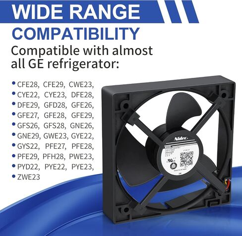 محرك مروحة مبخر الثلاجة Tyfrozn WR60X25858 WR60X10340 (OEM) متوافق مع GE، استبدال U11P14MS7AA3-57A61، PD00054264، EAP12727431، PS12727431، AP6891698، 4931166 in Kuwait