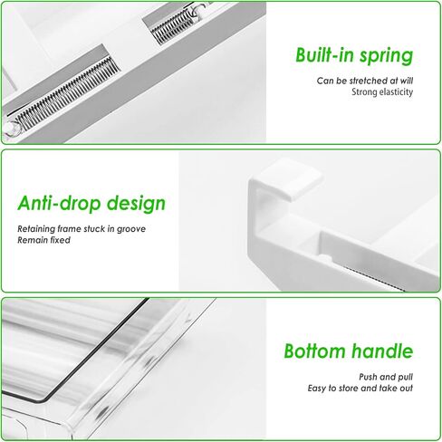 Refrigerator Egg Drawer,Large Capacity Snap-on Hanging Egg Holder Tray Drawer for Refrigerator Egg Container Adjustable and Space Saving Refrigerator Organizer Bins for Fridge Shelf Under 0.6 Inch in Saudi Arabia