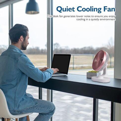 Small Oscillating Fan 3600mAh, Battery Operated Fan,Rechargeable Fan,Small battery powered fan ,Small fan, Oscillating Fan,Dual Adjustable Angle Desktop Air Circulate Fan with 4 Speed for Home Office in Saudi Arabia