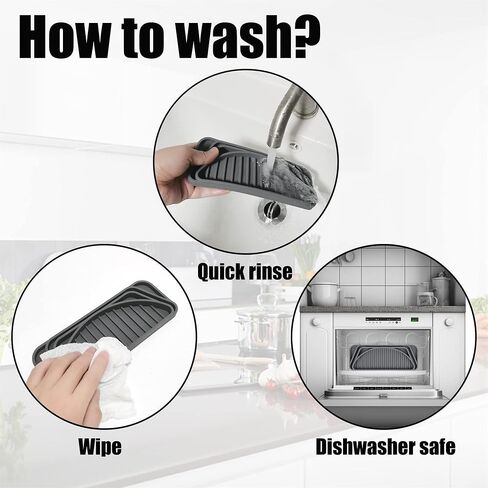 Refrigerator Drip Tray Catcher, Non-slip Cuttable Fridge Drip Tray, 2PCS Silicone Fridge Spills Water Pad for Fridge Ice and Water Dispenser (Semi-Circular+Rectangular+Trapezoid,Grey) in Saudi Arabia