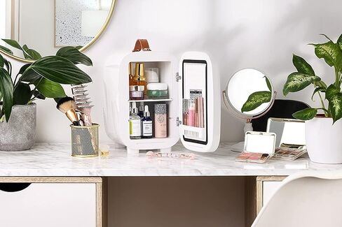 ثلاجة صغيرة فاخرة من Subcold Pro6 سعة 6 لتر / 8 علب تيار متردد وخيار طاقة USB حصري، ثلاجة صغيرة محمولة للمكتب وغرفة النوم والسيارة والعناية بالبشرة ومستحضرات التجميل باللون الأبيض in Saudi Arabia