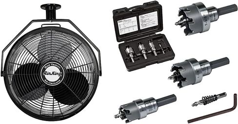 Air King 9718 18-Inch Industrial Grade Ceiling Mount Fan,Black in Kuwait