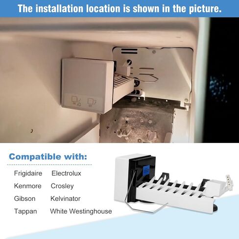 241798224، 241798231، 241798211 صانعة الثلج متوافقة مع ثلاجات إلكترولوكس، فريجيدير، كينمور، كروسلي، إلخ. يستبدل 241642511، AP6332951، 241642501، 241798220، إلخ - ضمان لمدة عام in Kuwait