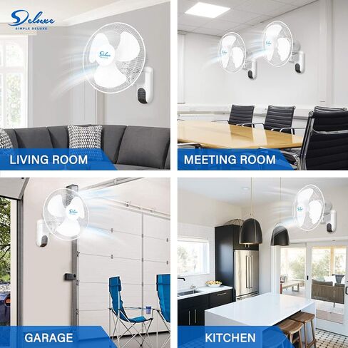 Simple Deluxe 16 Inch Wall Mount Fan with Remote Control, 3 Oscillating Modes, 3 Speed, Timer，2 Pack in Saudi Arabia