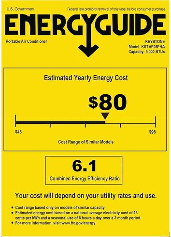 مكيف هواء محمول ومزيل الرطوبة من كيستون بقدرة 5000 وحدة حرارية بريطانية مع جهاز تحكم عن بعد ذكي، وحدة تكييف هادئة ومدمجة لغرفة النوم والحمام والحضانة والغرف الصغيرة التي تصل مساحتها إلى 200 قدم مربع. قدم مع عجلات in Kuwait