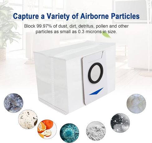 اكياس متوافقة مع ايكوفاكس ديبوت X1 اومني / اكس 1 بلس/T10 بلس - 8 عبوات من اكياس المكنسة الكهربائية البديلة للمكنسة الكهربائية ايكوفاكس ديبوت X1 اومني تيربو in Kuwait