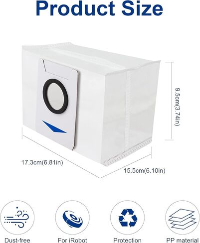 اكياس متوافقة مع ايكوفاكس ديبوت X1 اومني / اكس 1 بلس/T10 بلس - 8 عبوات من اكياس المكنسة الكهربائية البديلة للمكنسة الكهربائية ايكوفاكس ديبوت X1 اومني تيربو in Kuwait