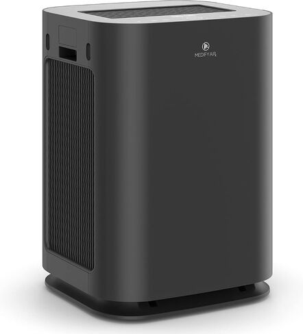جهاز تنقية الهواء Medify Air MA-125 مع فلتر HEPA H14 الحقيقي | تغطية 2051 قدم مربع | للمواد المسببة للحساسية، ودخان حرائق الغابات، والغبار، والروائح، وحبوب اللقاح، ووبر الحيوانات الأليفة | إزالة هادئة بنسبة 99.7% إلى 0.1 ميكرون | أسود، عبوة واحدة in Kuwait