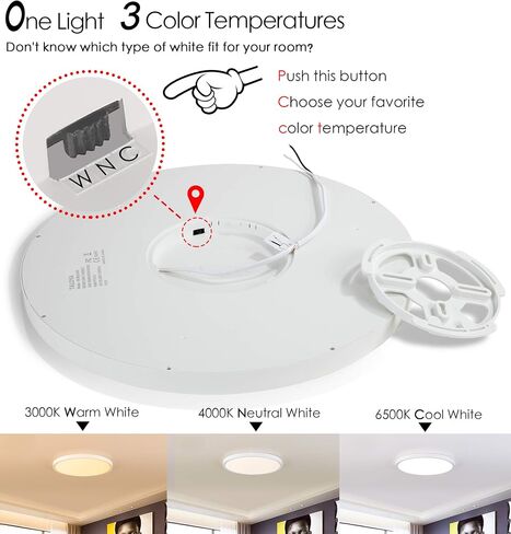 TALOYA 10 Inch Black LED Ceiling Light Fixture Flush Mount, 5-in-1 CCT Selectable (3000K/3500K/4000K/5000K/6500K), 2000LM 0.94inch Thickness Low Profile Surface Mounted Light Fixture for Hallway in Saudi Arabia