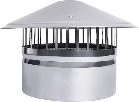 RHKEOY 8 Inch Cone Top Chimney Cap for Stove Pipe Topper,8 inch Round Cone Top Chimney Cap Stainless Steel Material-Silver in Saudi Arabia