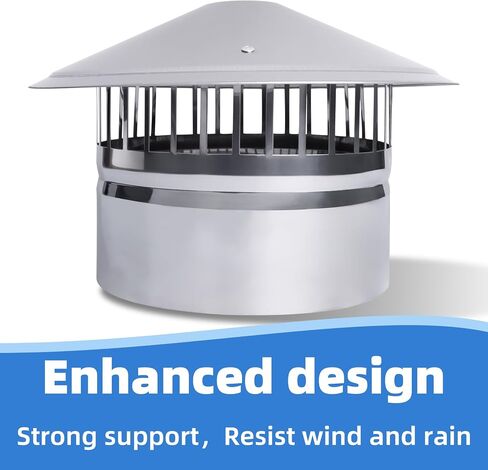 RHKEOY 8 Inch Cone Top Chimney Cap for Stove Pipe Topper,8 inch Round Cone Top Chimney Cap Stainless Steel Material-Silver in Saudi Arabia