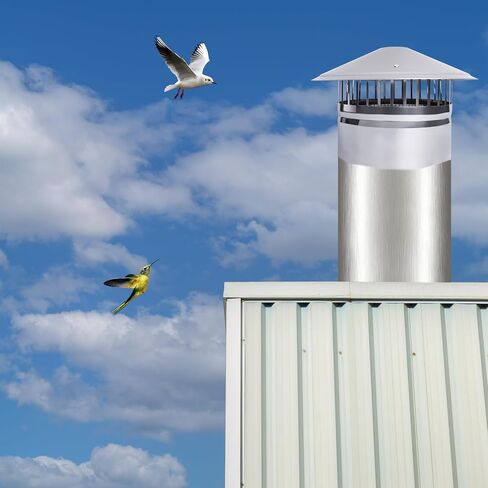 RHKEOY 8 Inch Cone Top Chimney Cap for Stove Pipe Topper,8 inch Round Cone Top Chimney Cap Stainless Steel Material-Silver in Saudi Arabia