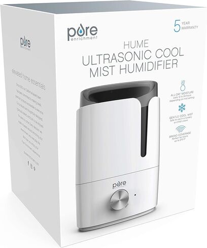 مرطب هواء بيور انريتش هوم بتقنية الموجات فوق الصوتية مع خزان مياه سهل التنظيف سعة 3.5 لتر، إعدادات رذاذ مختلفة، إغلاق تلقائي وتشغيل فائق الهدوء للأطفال وحضانة الأطفال وغرف النوم والمكاتب in Kuwait