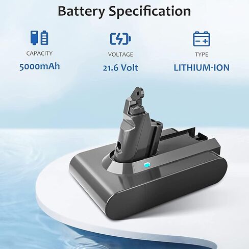 [ Upgraded to 5000mAh ] 21.6V Lithium Replacement Battery Compatible with V6 Series DC58 DC59 DC61 DC62 DC72 DC74 Absolute Animal 595 650 770 880 SV03 SV04 SV05 SV06 SV07 SV09 Handheld Vacuum Cleaner in Kuwait