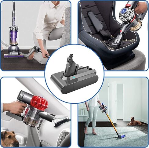 [ Upgraded to 5000mAh ] 21.6V Lithium Replacement Battery Compatible with V6 Series DC58 DC59 DC61 DC62 DC72 DC74 Absolute Animal 595 650 770 880 SV03 SV04 SV05 SV06 SV07 SV09 Handheld Vacuum Cleaner in Kuwait