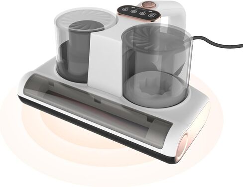 مكنسة كهربائية للمراتب، مكنسة كهربائية للسرير مع إضاءة أرجوانية وإزالة الرطوبة، شفط 12 كيلو باسكال 350 وات مكنسة غبار قوية للمراتب والأرائك والألعاب القطيفة والأسطح القماشية الأخرى (أبيض) in Kuwait