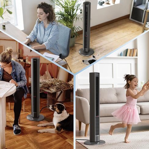 لاسكو مروحة وسخان محمول مناسب لجميع المواسم، مروحة برج تحكم مريحة وسخان في مكان واحد مع جهاز تحكم عن بعد، اسود، FH515 in Kuwait