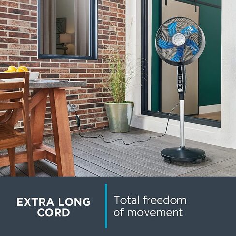 مروحة روينتا إكستريم خارجية مع جهاز تحكم عن بعد 65 بوصة، مروحة فائقة الهدوء تتأرجح، محمولة، 3 سرعات، تحكم رقمي VU4510، أسود in Kuwait