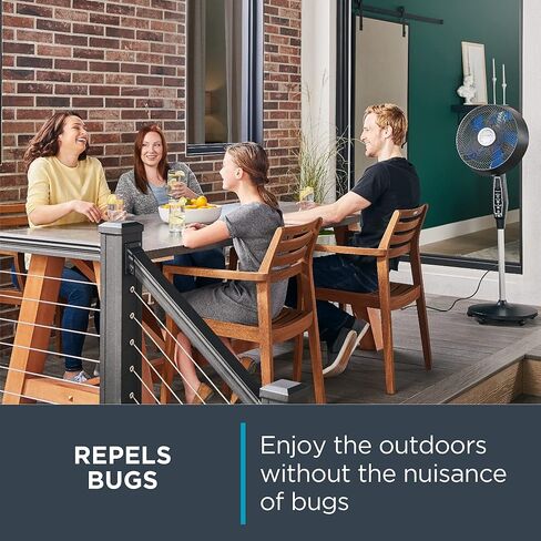 مروحة روينتا إكستريم خارجية مع جهاز تحكم عن بعد 65 بوصة، مروحة فائقة الهدوء تتأرجح، محمولة، 3 سرعات، تحكم رقمي VU4510، أسود in Kuwait