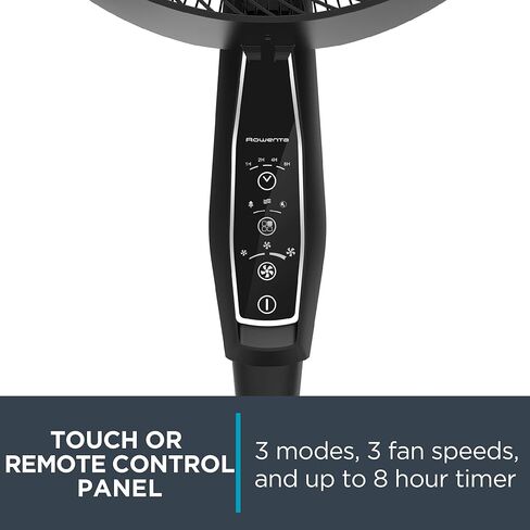 مروحة روينتا إكستريم خارجية مع جهاز تحكم عن بعد 65 بوصة، مروحة فائقة الهدوء تتأرجح، محمولة، 3 سرعات، تحكم رقمي VU4510، أسود in Kuwait