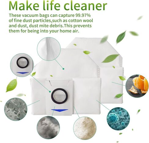 10 pack Replacement Vacuum Cleaner Filter Bags Compatible with ECOVACS DEEBOT X1 OMNI Turbo T10 T20 Robot Vacuum Cleaner… in Saudi Arabia