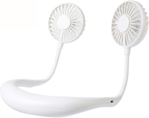 Portable Neck Fan, USB Rechargeable Fan with 3 Speeds Adjustable, Neck Fans Portable Rechargable Prime with LED Lights - Black in Saudi Arabia