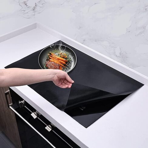 Stove Top Cover,31 x 20.5 Inch Fireproof and Waterproof Electric Stove Cover Mat,Heat Resistant Ceramic Glass Induction Cooktop Stove Top Protector Flat Top Oven Cover,Black in Kuwait