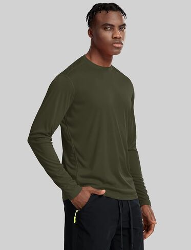 Moisture Wicking Athletic Shirts for Men Long Sleeve Workout Running Gym Performance Tee UV/Sun Protection in Kuwait