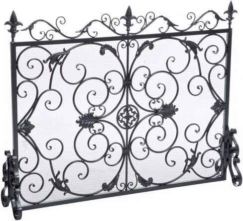 Christopher Knight Home Wilmington Fireplace Screen, Silver Flower On Black in Saudi Arabia
