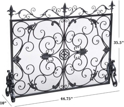 Christopher Knight Home Wilmington Fireplace Screen, Silver Flower On Black in Saudi Arabia
