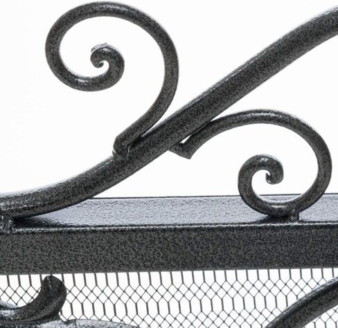 Christopher Knight Home Wilmington Fireplace Screen, Silver Flower On Black in Saudi Arabia
