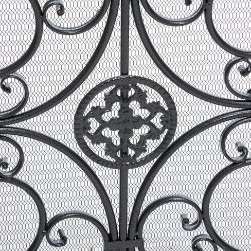 Christopher Knight Home Wilmington Fireplace Screen, Silver Flower On Black in Saudi Arabia