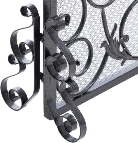 Christopher Knight Home Wilmington Fireplace Screen, Silver Flower On Black in Saudi Arabia