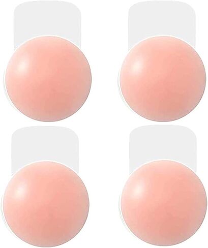 Safe2m 2 Pairs Invisible Bra,Sticky Bra Reusable Silicone Adhesive womens Breast Lifting bra Nipple Covers Pink, One Size in Saudi Arabia