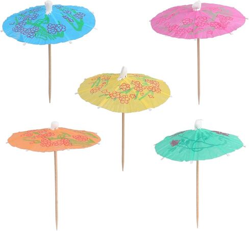 مظلة LUOEM Parasol كوكتيل اللقطات كوكتيل باراسول وشرب الكاب كيك العلوي مظلة ورق باراسول اللقطات الورقية لحفلات حمام السباحة، حزمة من 50 قطعة (ألوان متعددة) in Saudi Arabia