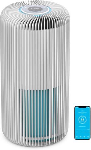 منقي الهواء الذكي Pure Enrichment® PureZone™ Turbo للغرف الكبيرة (1050 قدمًا مربعًا في 30 دقيقة) - مصنف من Energy Star، ترشيح 5 مراحل، متوافق مع الهواتف الذكية، يحبس الجراثيم والدخان والغبار (أبيض) in Saudi Arabia
