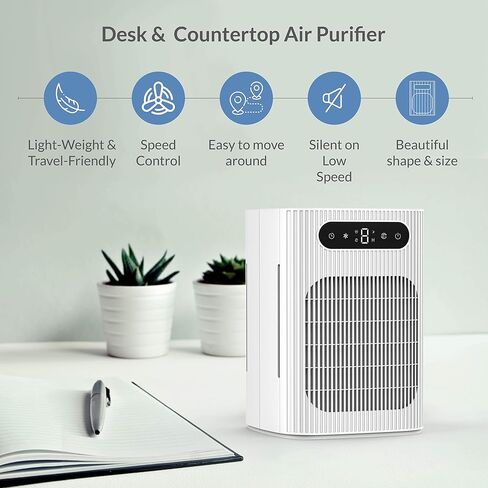 XP120 Veteran Owned, Desk & Countertop Air Purifier with Dual Air Intake Power, 2 Sets of Filters & 4 Stage Filtration for up to 370 Sq Ft., Black, Pack of 1 in Saudi Arabia