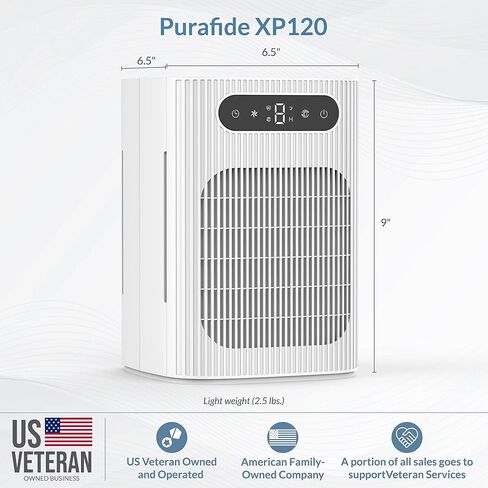 XP120 Veteran Owned, Desk & Countertop Air Purifier with Dual Air Intake Power, 2 Sets of Filters & 4 Stage Filtration for up to 370 Sq Ft., Black, Pack of 1 in Saudi Arabia