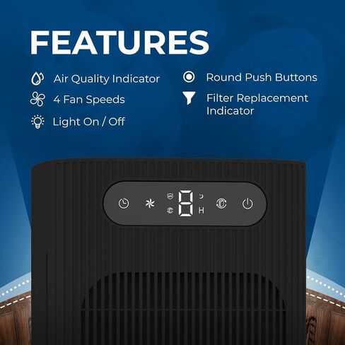 XP120 Veteran Owned, Desk & Countertop Air Purifier with Dual Air Intake Power, 2 Sets of Filters & 4 Stage Filtration for up to 370 Sq Ft., Black, Pack of 1 in Saudi Arabia