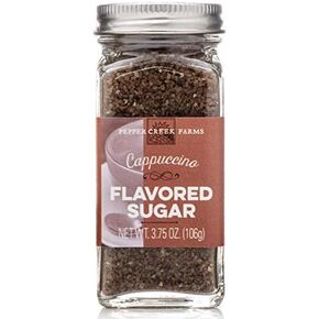 Pepper Creeks Farms CAPPUCCINO Flavored Sugar - 3.75 Ounce Bottle - Enhance everything from baked goods to cocktails!