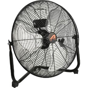 Aain(R AFAN10 20 بوصة مروحة أرضية عالية السرعة، 6000 CFM مراوح أرضية معدنية شديدة التحمل، 3 إعدادات للسرعة، أسود in Kuwait