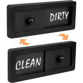Dishwasher Clean Dirty Magnet Sign, Wooden Clean Dirty Sign for Dishwasher, Clean and Dirty Signs for Kitchen Dishwashers, No-Scratch Dishwasher Magnet Slide (Black) in Kuwait