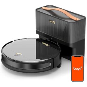 اسوكا مكنسة كهربائية روبوتية ذاتية التفريغ 3 في 1، مكنسة وممسحة روبوتية بقاعدة فارغة ذاتية بدون كيس، شفط قوي، ملاحة جيروسكوبية، تعمل مع تطبيق اليكسا وواي فاي للسجاد وشعر الحيوانات الاليفة والارضيات in Kuwait