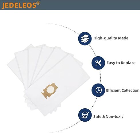 JEDELEOS 6 Vacuum Bags for Kirby Avalir,Avalir II,Sentria,Sentria II,Diamond Edition,Generation G3 G4 G5 G6 G7 G8 G9 G10 G11 G12 Ultimate G Series, Vacuum F Style Bag, Replace Parts 204814/204811 in Saudi Arabia