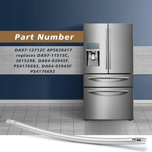 DA97-12712C Freezer Handle New Upgrade Compatible with Samsung Refrigerators Various Models，Replacement for The Freezer-Side Door Handle Silver in Saudi Arabia
